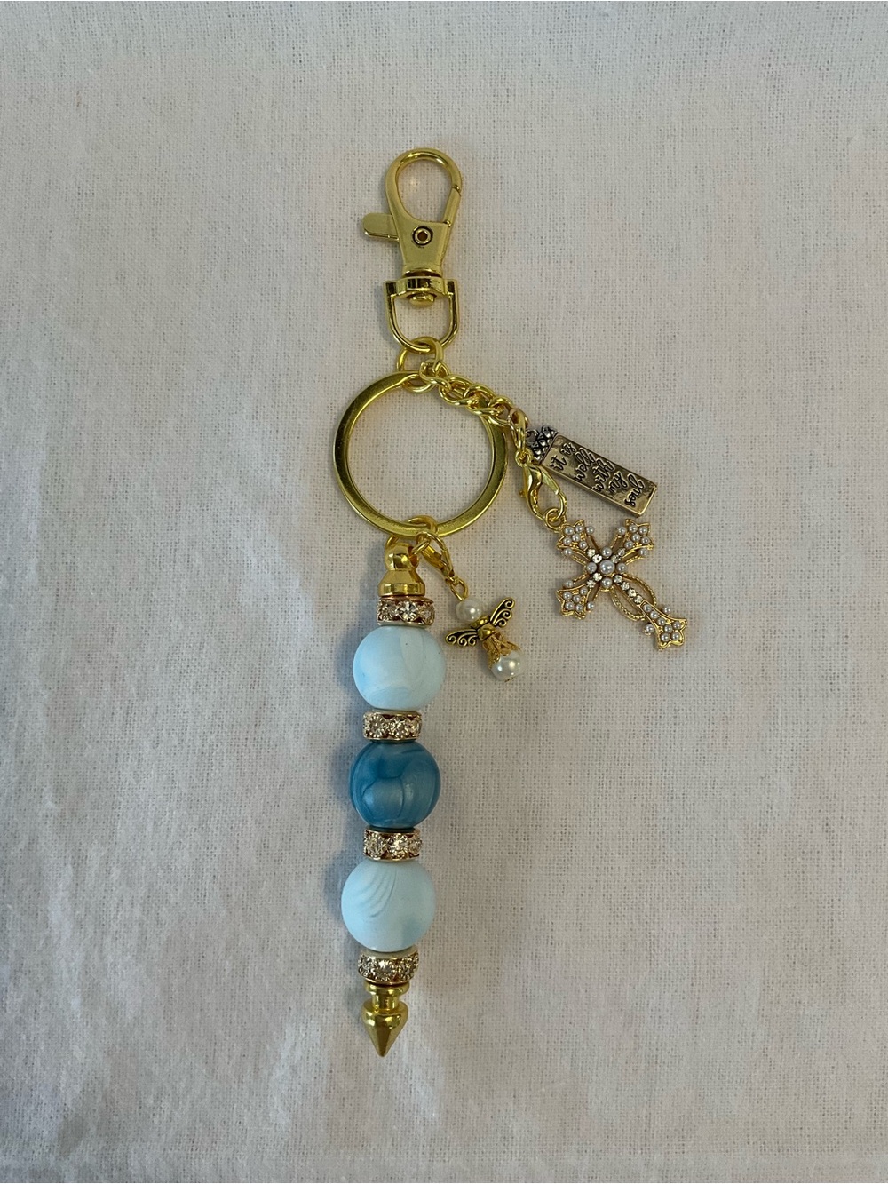 “IT IS WELL WITH MY SOUL” HANDMADE CHRISTIAN PURSE LOBSTER CLAW KEYCHAIN